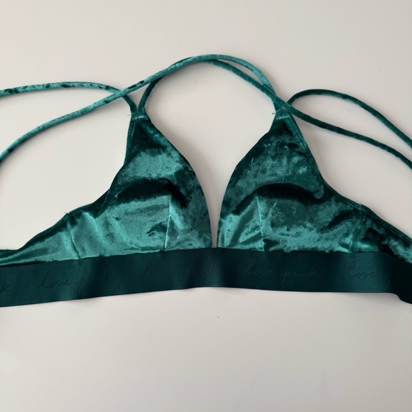 Victoria’s Secret love PINK crushed velvet triangle strappy bralette size XS - Picture 4 of 13